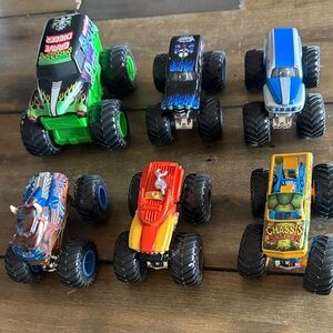Monster Truck Toy Collection - Green, Blue, Red, Yellow